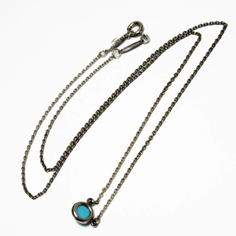 Tiffany Co By the Yard Turquoise Blue Necklace Sterling Silver